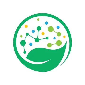 Bio tech leaf and molecule Stock Illustration