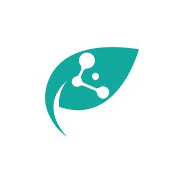 Bio tech leaf and molecule Illustration