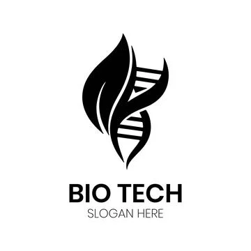 Bio Tech Logo Design with DNA Helix and Botanical Leaf Concept Stock Illustration