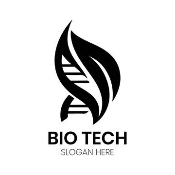 Bio Tech Logo Design with DNA Helix and Natural Leaf Motif Stock Illustration