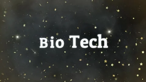 Bio tech text reveal animation with graceful movement light specks illuminate Stock Footage 338389775