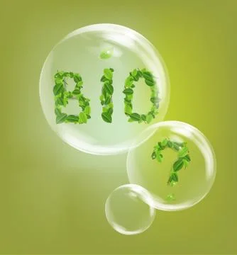 Bio text made with leaves Stock Illustration