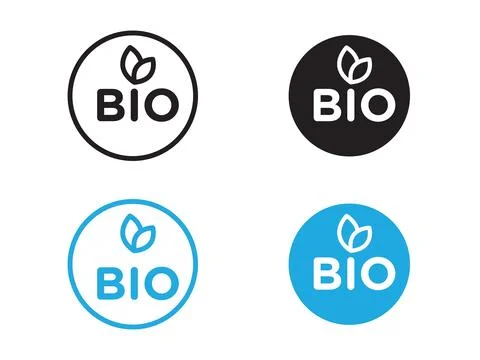 Bio vector icon black and white vector outline sign Illustrazione stock