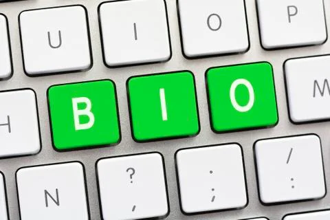 BIO writing on white keyboard Stock Photos