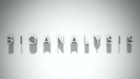 Bioanalysis 3D title animation with shadows on a white background Stock Footage 296528492