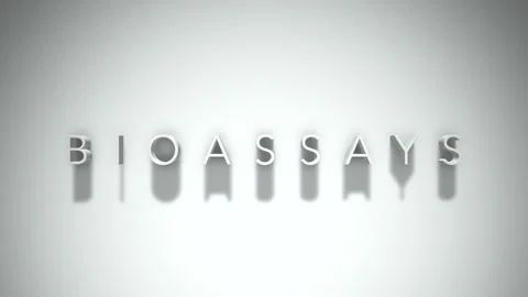 Bioassays 3D title animation with shadows on a white background Stock Footage 296528437