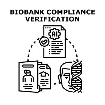 Biobank compliance verification for genetic data management Stock Illustration
