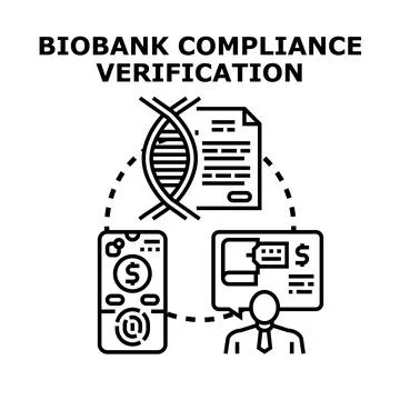 Biobank compliance verification process with genetic data Illustrazione stock