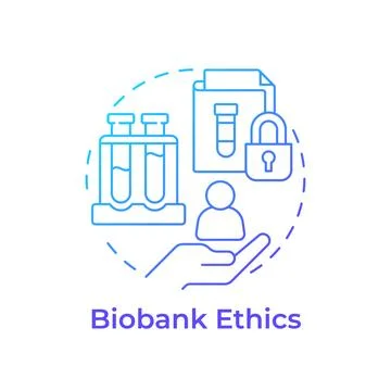 Biobank ethics blue gradient concept icon Stock Illustration