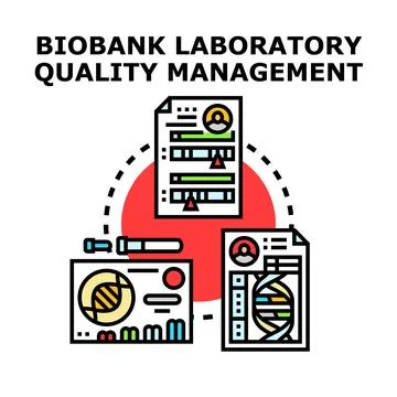 Biobank laboratory quality management system concept Stock Illustration