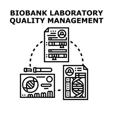 Biobank laboratory quality management system concept Stock Illustration
