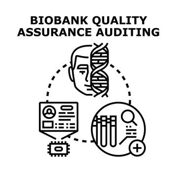 Biobank quality assurance auditing process with data and diagnostics Stock Illustration