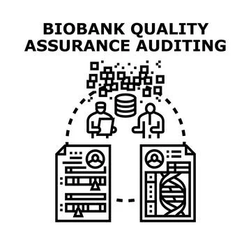 Biobank quality assurance auditing process vector illustration Stock Illustration