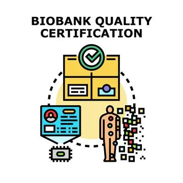 Biobank quality certification process and data management Stock Illustration
