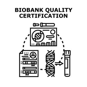 Biobank quality certification process for genetic data management Stockillustratie