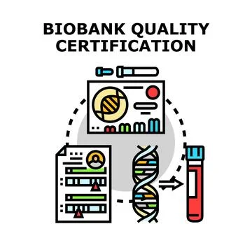 Biobank quality certification process for genetic data management Stock Illustration