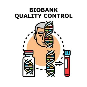 Biobank quality control concept assessing human genetic material 스톡 일러스트
