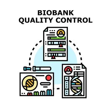 Biobank quality control process and medical data management Stock Illustration