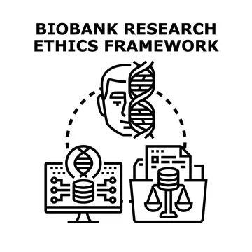 Biobank research ethics framework concept Stock Illustration