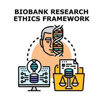 Biobank research ethics framework concept Stock Illustration