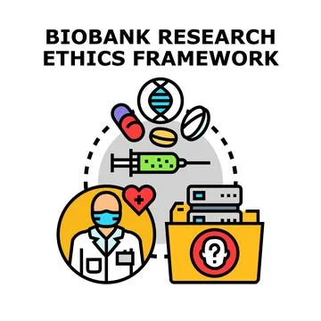Biobank research ethics framework development process Stock Illustration