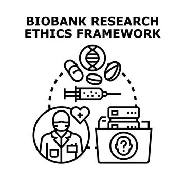 Biobank research ethics framework development process Stock Illustration