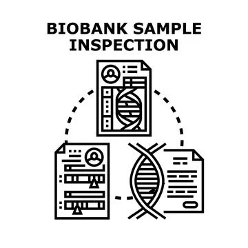 Biobank sample inspection process analysing genetic data Stock Illustration
