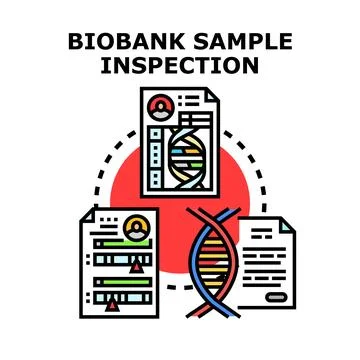 Biobank sample inspection process analysing genetic data Stock Illustration