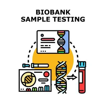 Biobank sample testing for genomic research analysis Stock Illustration