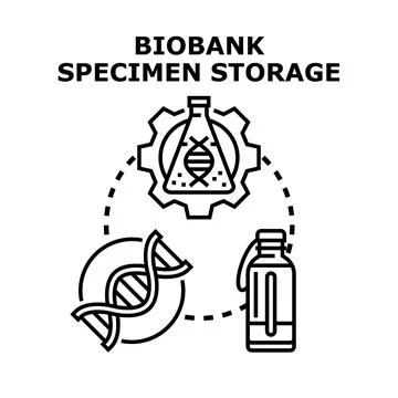 Biobank specimen storage concept for biological data Stock Illustration