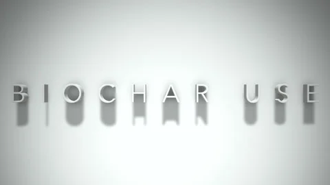 Biochar Use 3D title animation with shadows on a white background Stock Footage 296539488