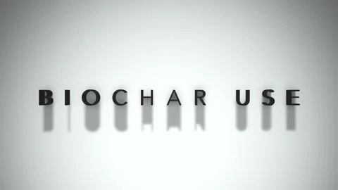 Biochar Use 3D title animation matte black text on a white background Stock Footage 300715770