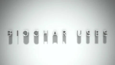 Biochar uses 3D title animation with shadows on a white background Stock Footage 297857434