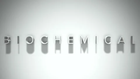 Biochemical 3D title animation with shadows on a white background Stock Footage 296528341