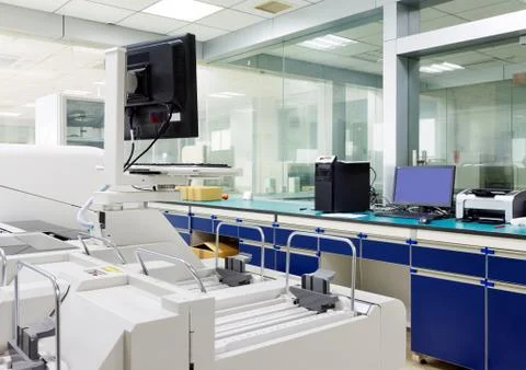 Biochemical analyzer and PC Stock Photos