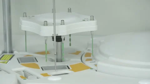 Biochemical analyzer at work. Close-up. Stock Footage 139064195