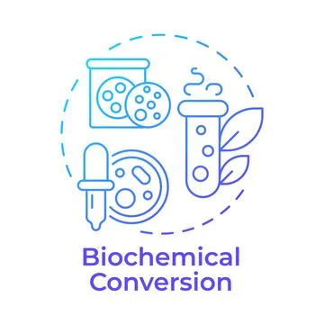 Biochemical conversion blue gradient concept icon Stock Illustration