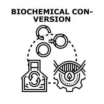 Biochemical conversion process advancing science and sustainability Stock Illustration