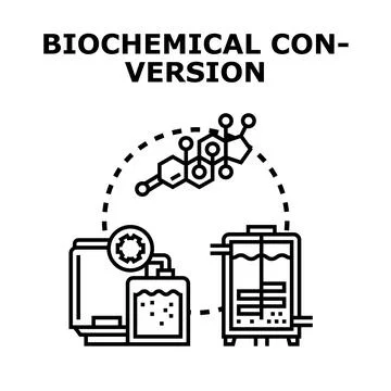 Biochemical conversion process in laboratory bioreactor Stock Illustration