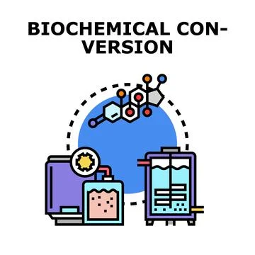 Biochemical conversion process in laboratory bioreactor Stock Illustration