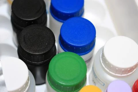 In the biochemical laboratory Foto stock