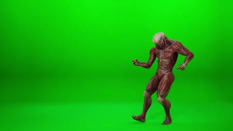 Biochemical Mutant Dynamic Dance on Green Screen Stock Footage 319821774