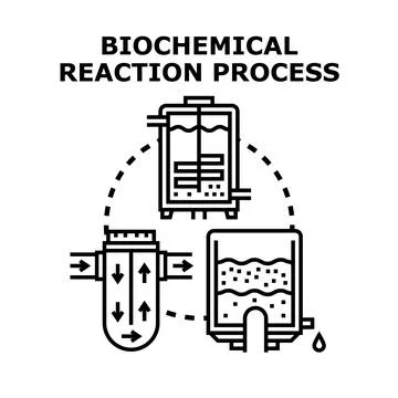 Biochemical reaction process vector concept Stock Illustration