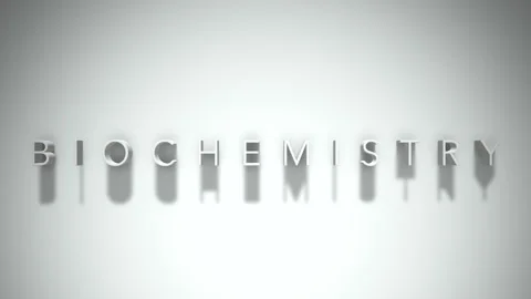 Biochemistry 3D title animation with shadows on a white background Stock Footage 297818801