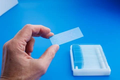 Biochip for identifying proteins, Lab on Chip - systems all process for analy Stock Photos
