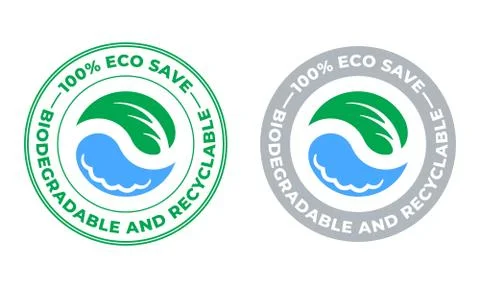 Biodegradable and recyclable vector icon. Eco save bio recyclable and degrada Stock Illustration