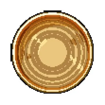 Biodegradable bamboo plate pixel art vector illustration Stock Illustration