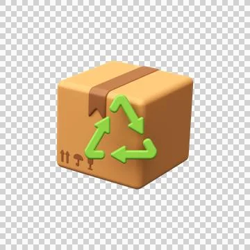 Biodegradable box 3d. Environment protection Stock Illustration