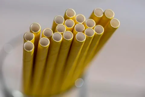 Biodegradable Colored Drinking Straws Stock Photos