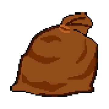 Biodegradable compostable trash bag pixel art vector illustration Stock Illustration